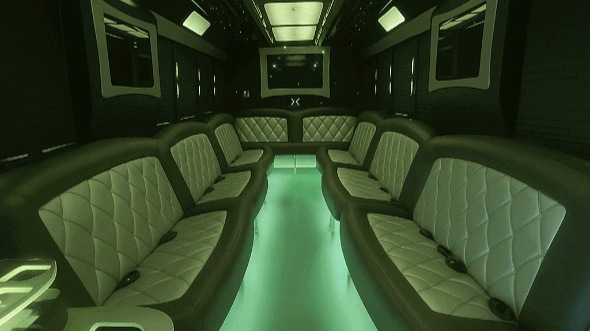 Interior of Charter Bus Company Chandler's 20 Passenger Party Bus in Chandler