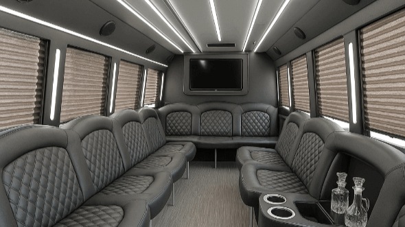 Interior of Charter Bus Company Mesa's 28 Passenger Party Bus in Mesa