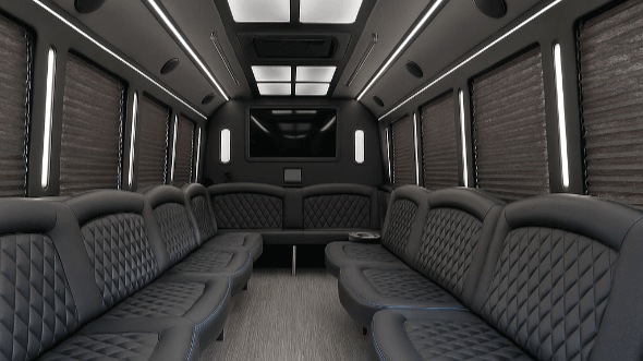 Interior of Charter Bus Company Peoria's 30 Passenger Party Bus in Peoria