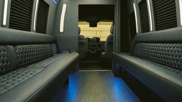 Interior of Charter Bus Company Tempe's 50 Passenger Party Bus in Tempe