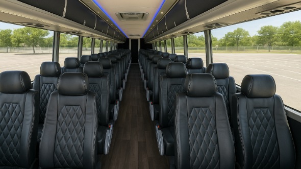 Interior of Charter Bus Company Surprise's 55 Passenger Charter Bus in Surprise