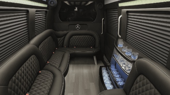 surprise 14 passenger sprinter limousine inside