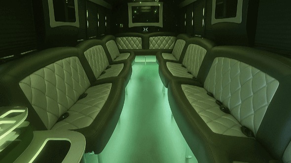 surprise 28 passenger party bus interior